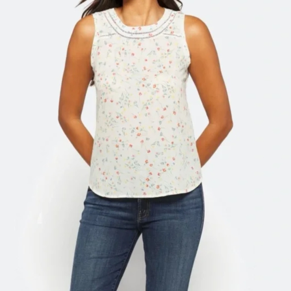 NWOT 41 HAWTHORN Eliee Lace Detail Mixed Material Blouse (Size: M)